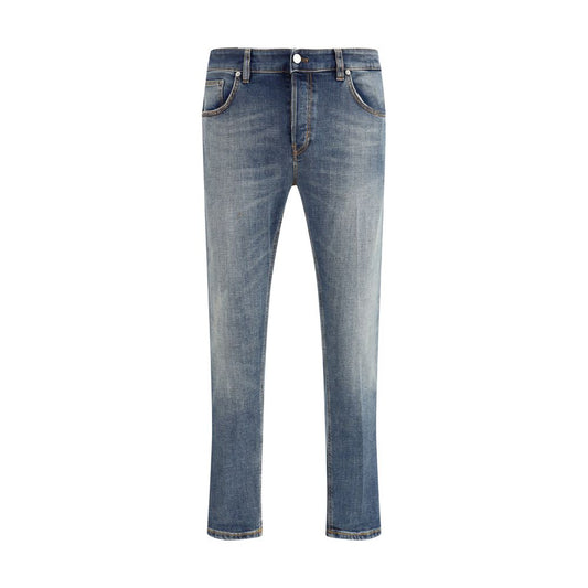 Blue Cotton Slim Fit Jeans