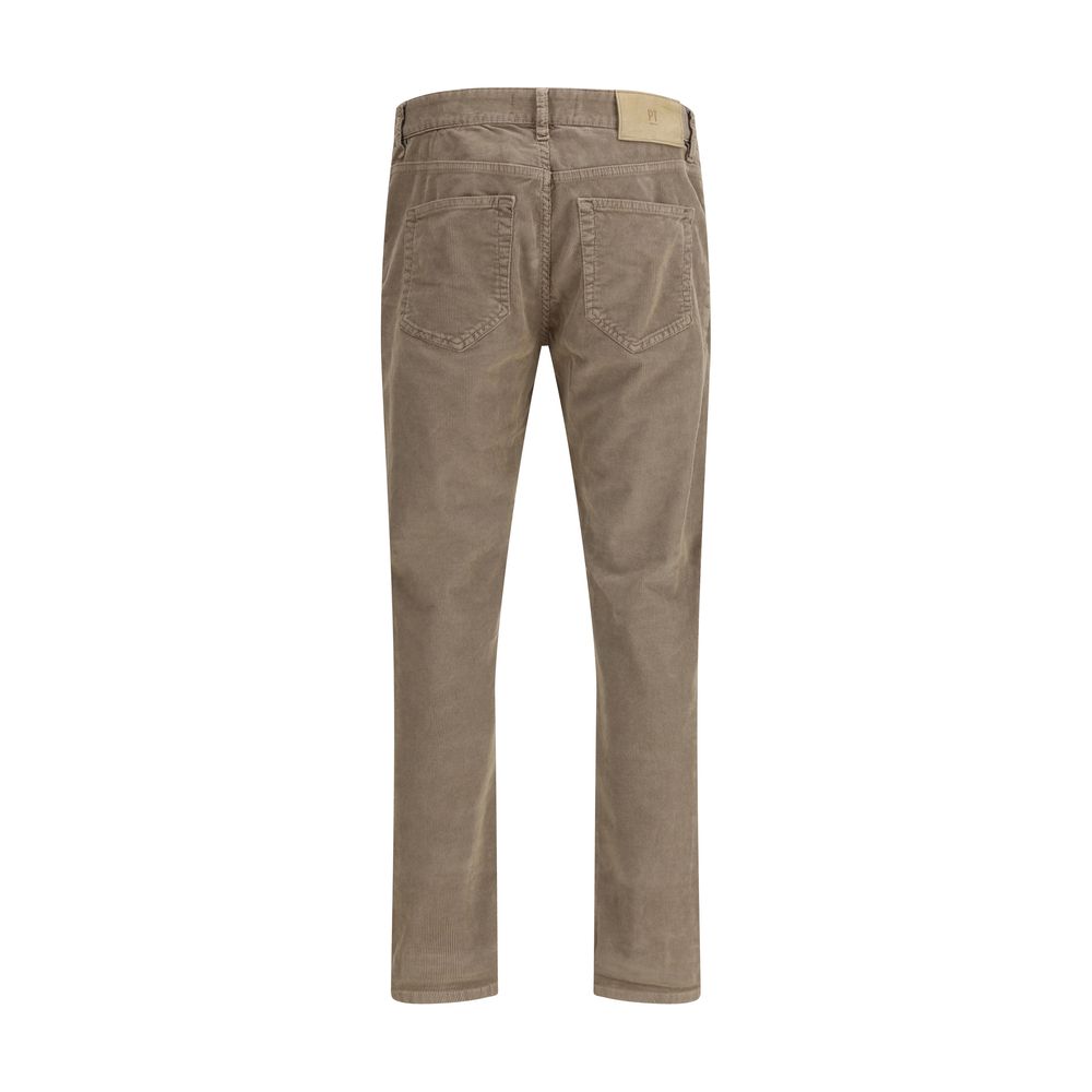Beige Cotton Casual Pants