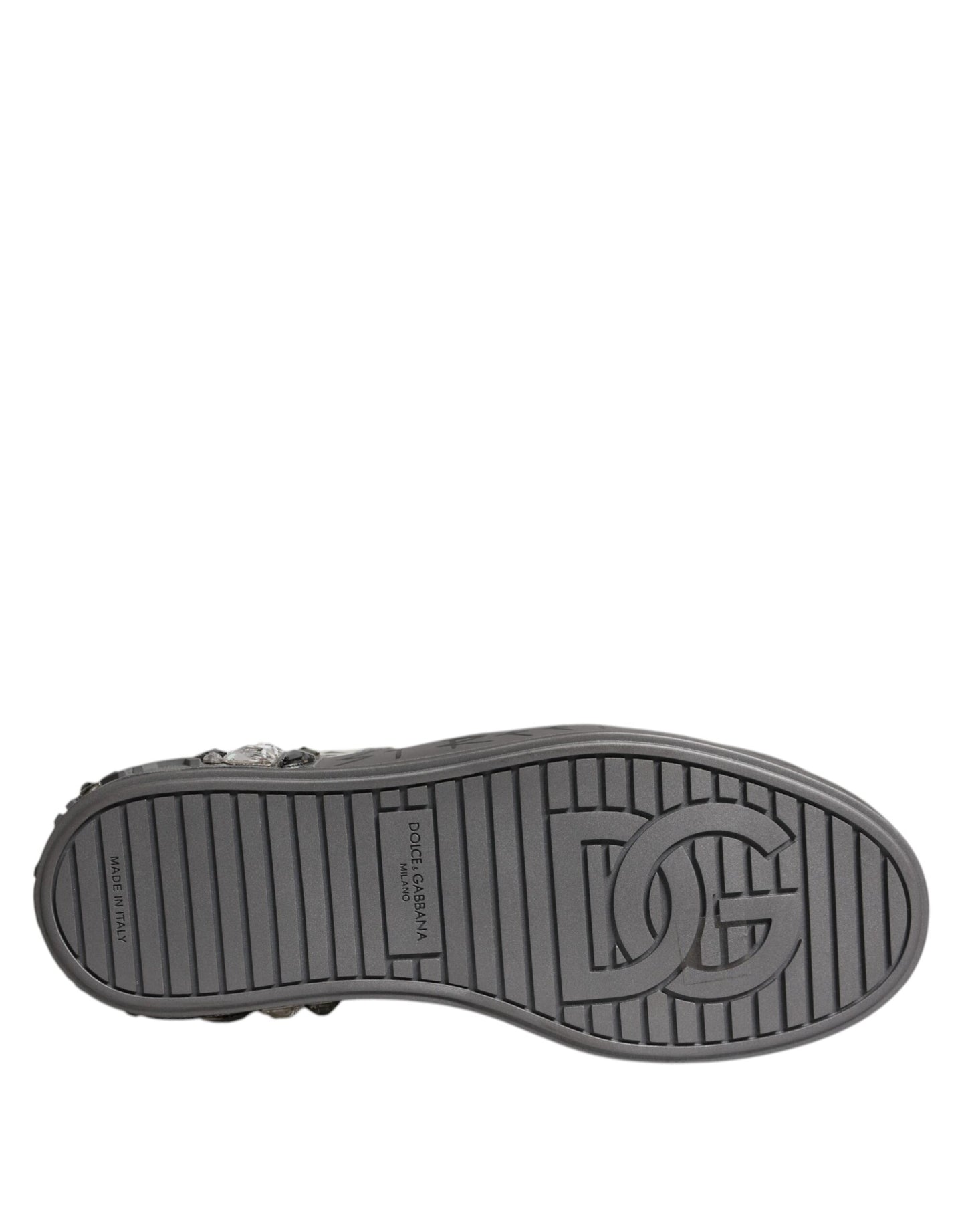 White Crystal Logo Portofino Sneakers Shoes