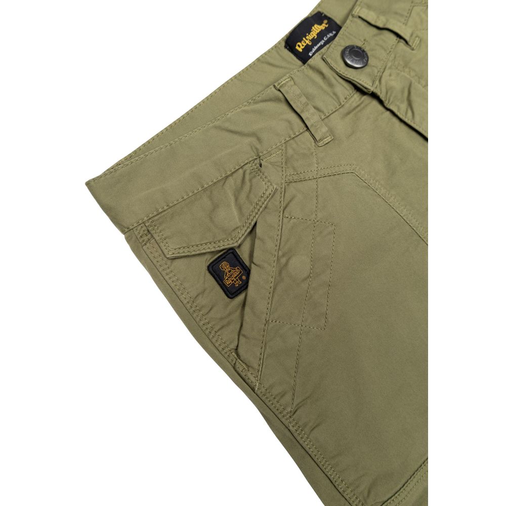 Green Cotton Bermuda Shorts