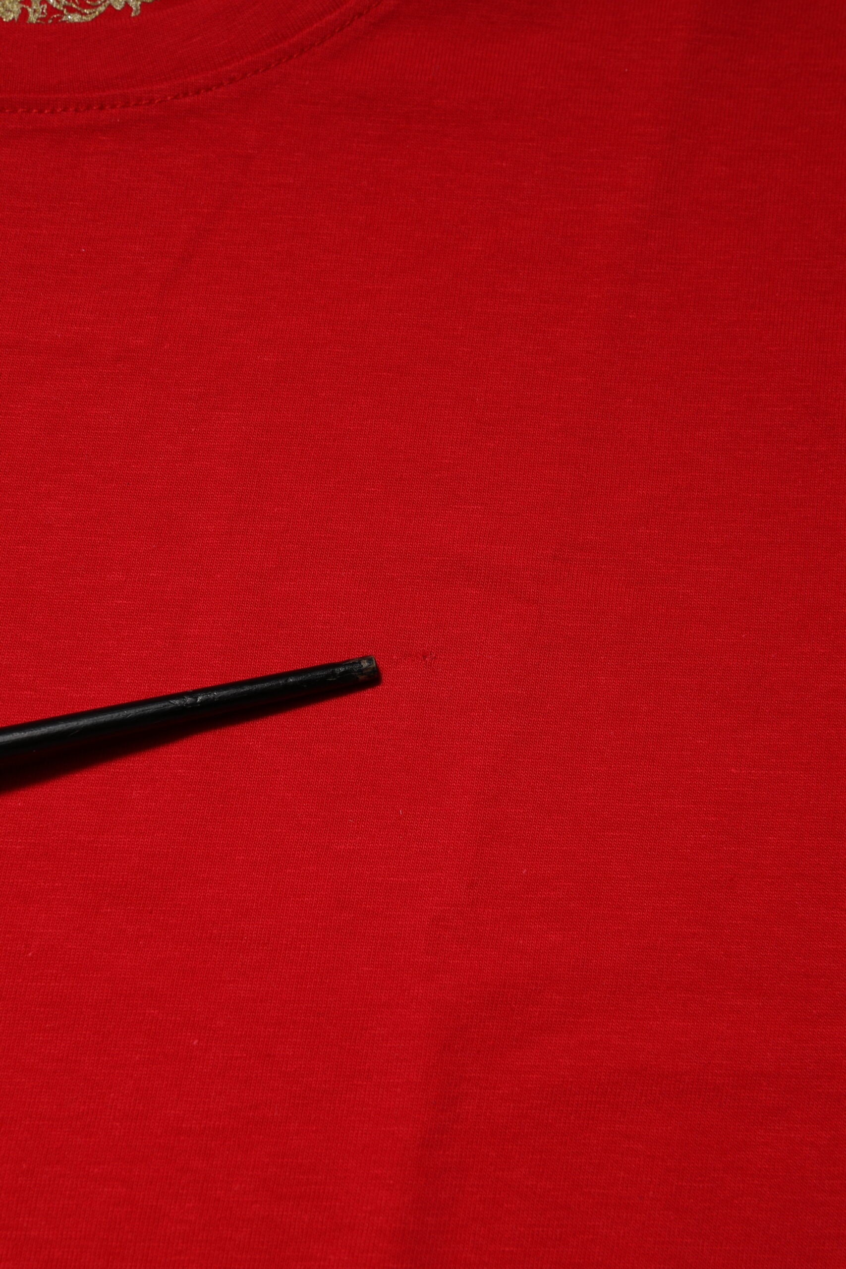 Red Crew Neck Short Sleeves Top T-shirt