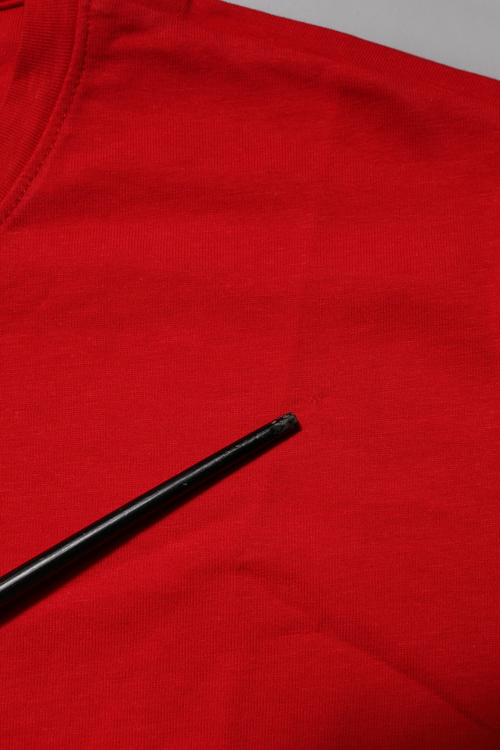 Red Cotton Crew Neck Short Sleeves T-shirt