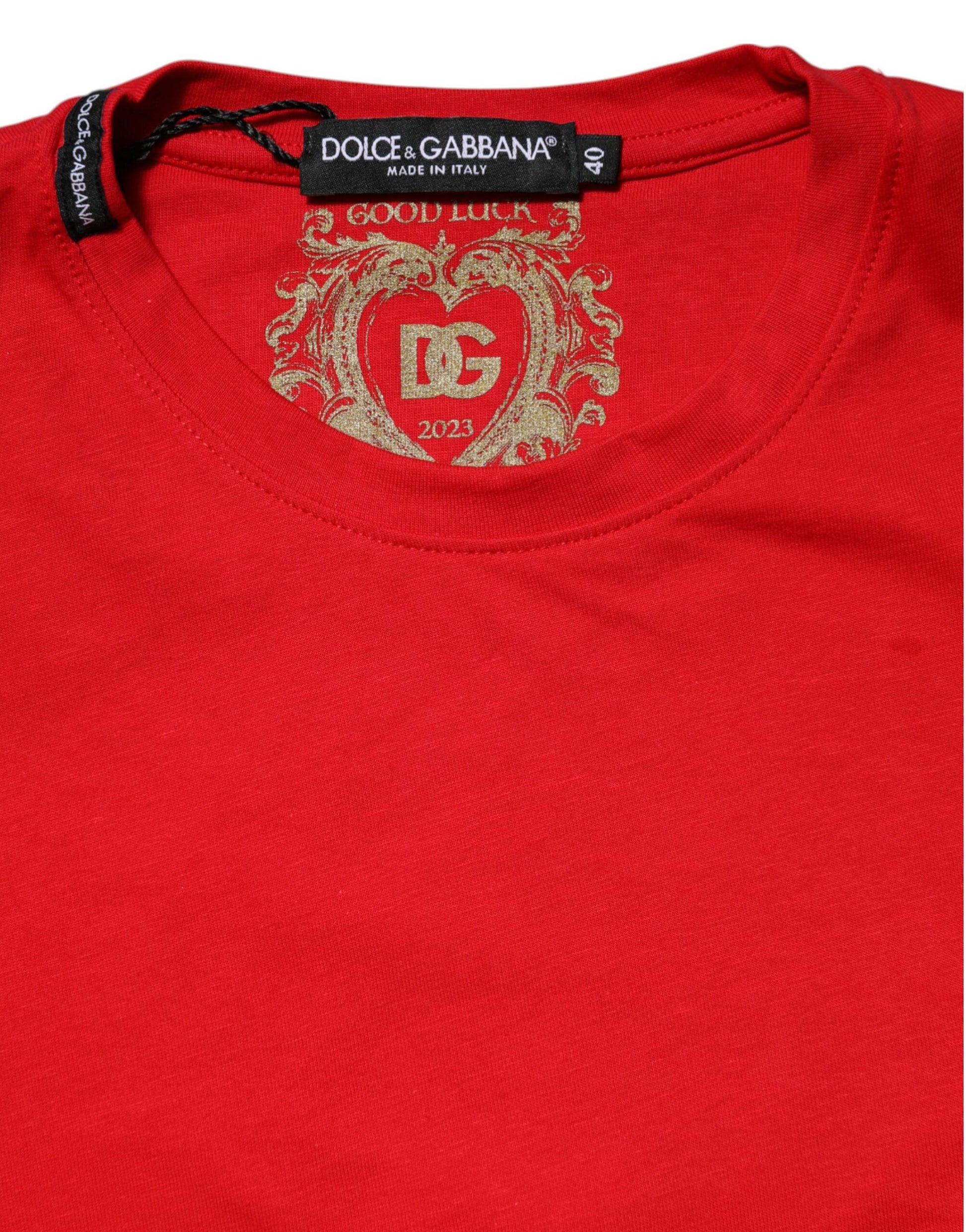 Red Plain Crew Neck Short Sleeves T-shirt
