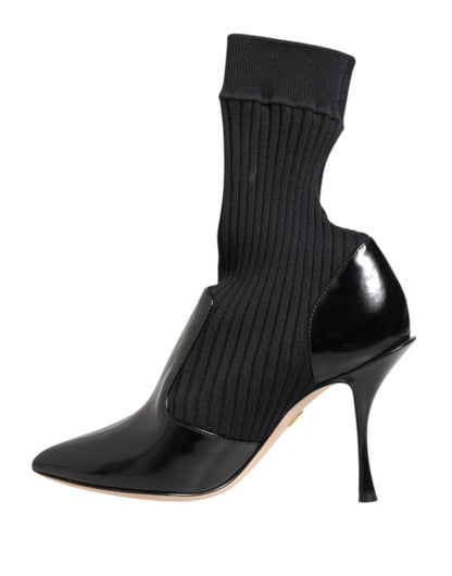 Black Stretch Stilettos Booties Socks Shoes