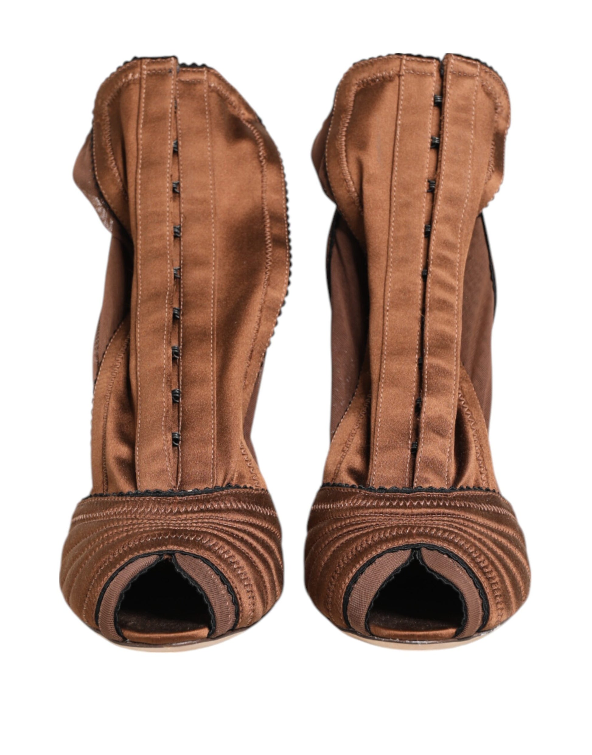 Brown Bette High Heeled Ankle Boots Shoes