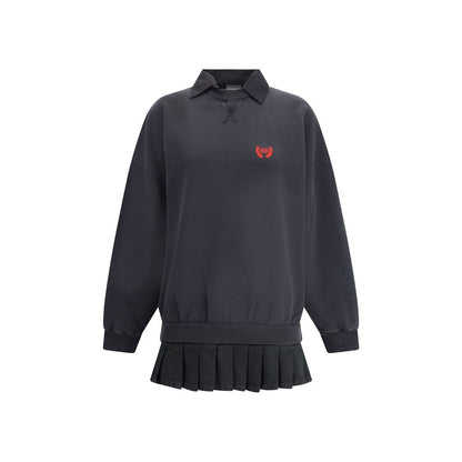 Black Cotton Casual Dress