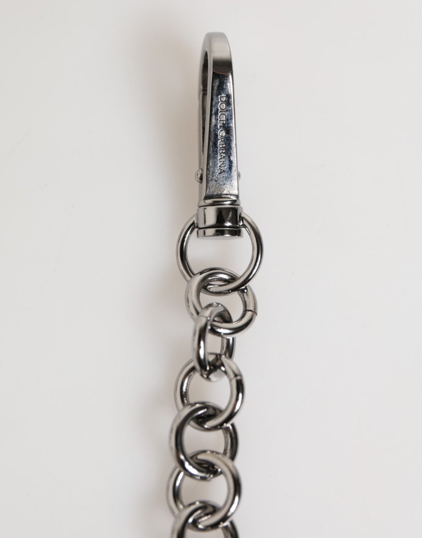 Black White DG Rubber Logo Silver Men Keychain Keyring