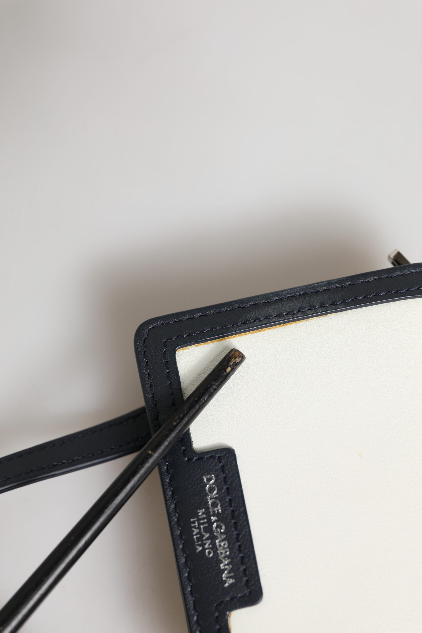 Beige Black Leather Card Holder Crossbody Men Borse Bag