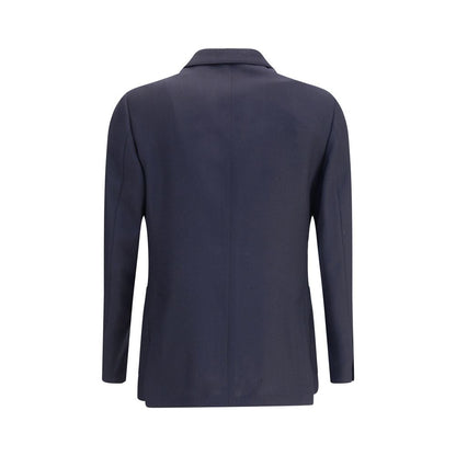 Blue Fleece Wool Blazer