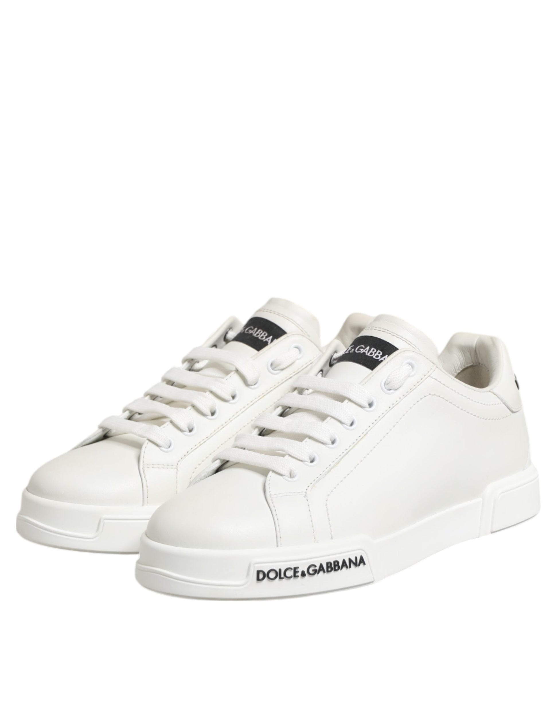 Black White Leather Portofino Sneaker Shoes