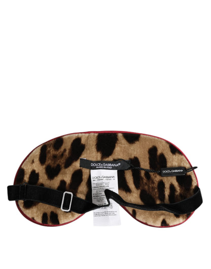 Brown Leopard Print Silk Women Accessory Sleep Eye Mask