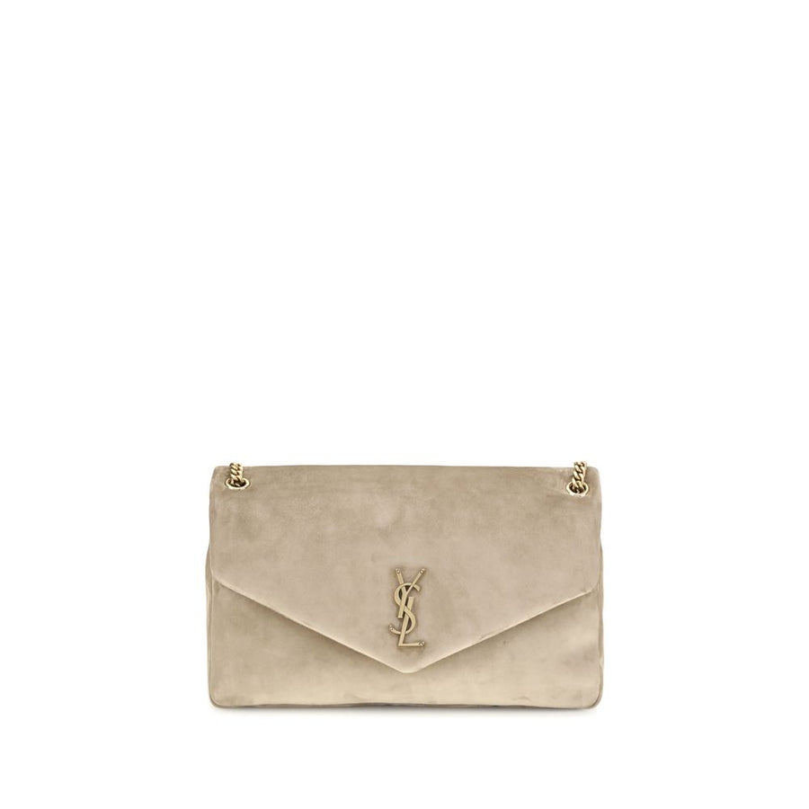 Beige Calf Leather Bos Taurus Shoulder Bag