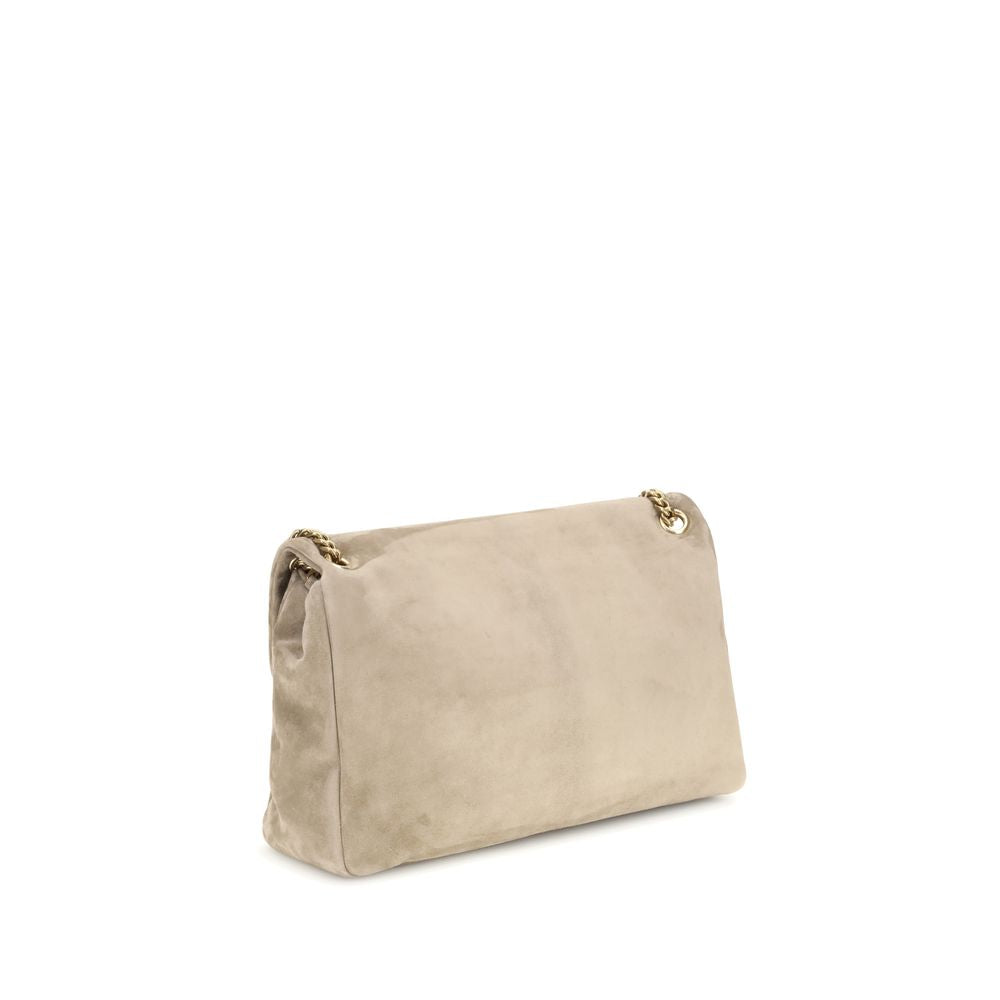 Beige Calf Leather Bos Taurus Shoulder Bag