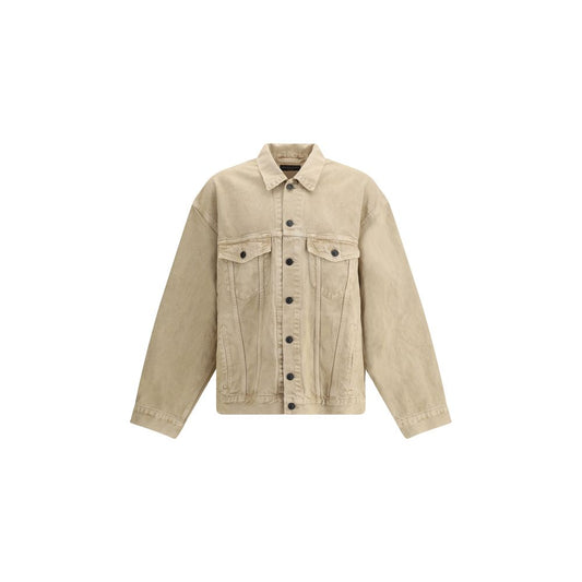 Beige Cotton Denim Jacket