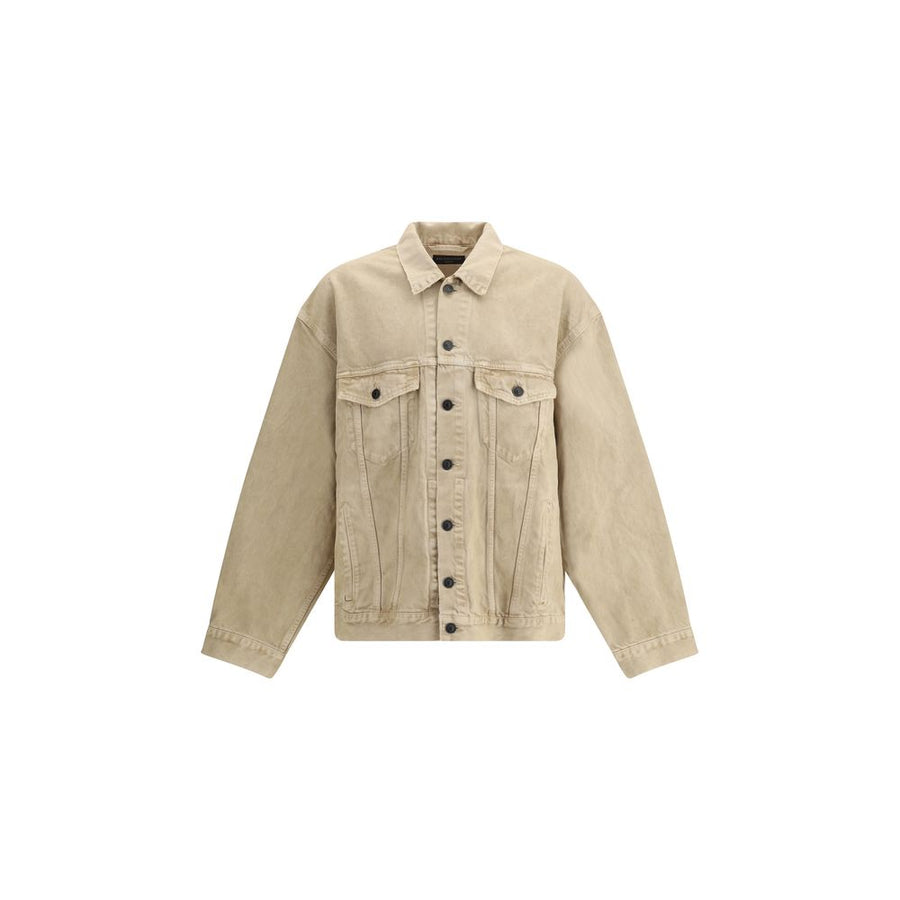 Beige Cotton Denim Jacket