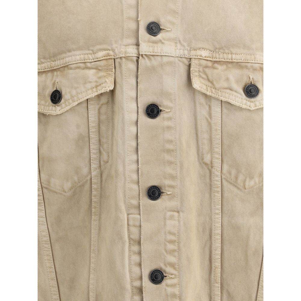 Beige Cotton Denim Jacket