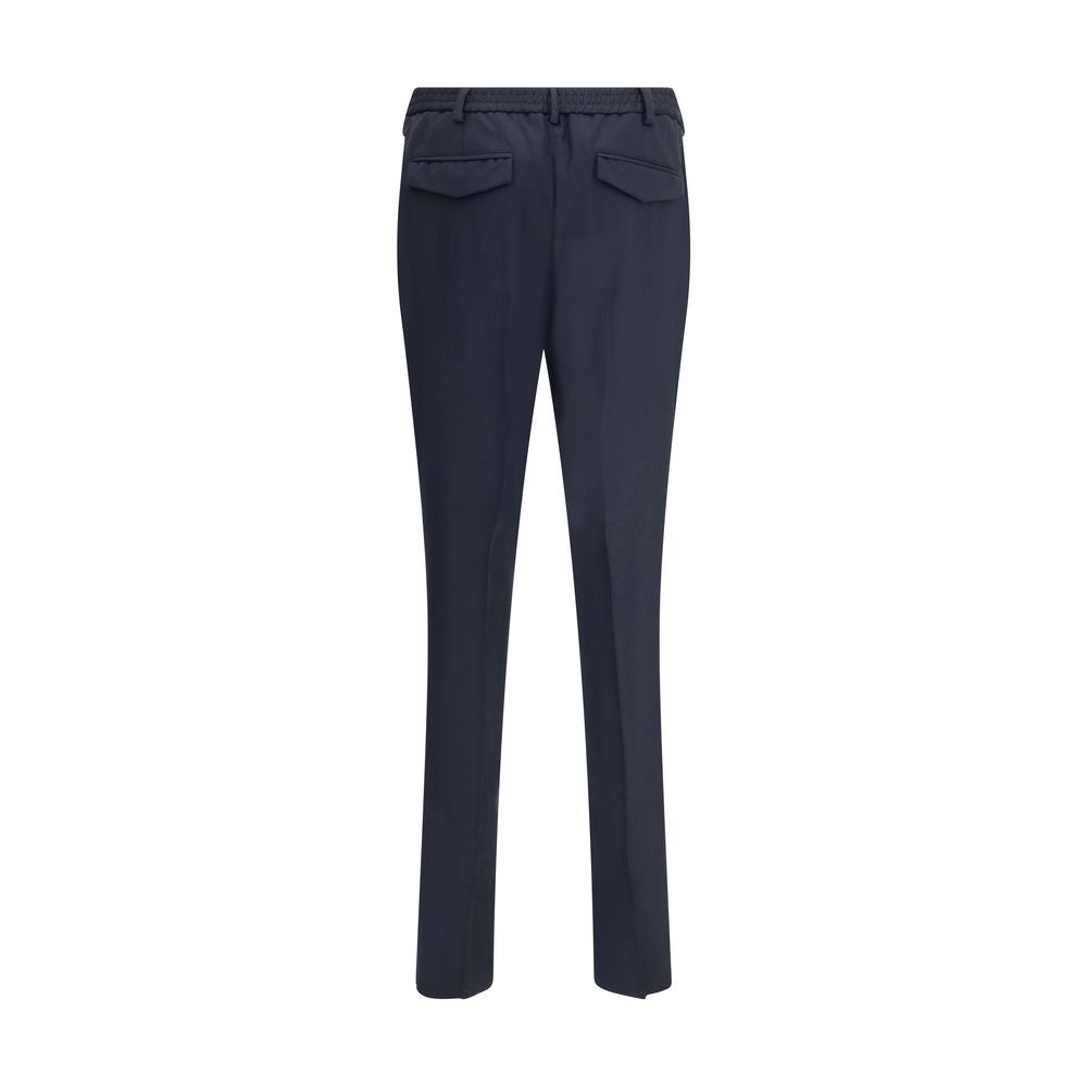 Blue Fleece Wool Chino Pants
