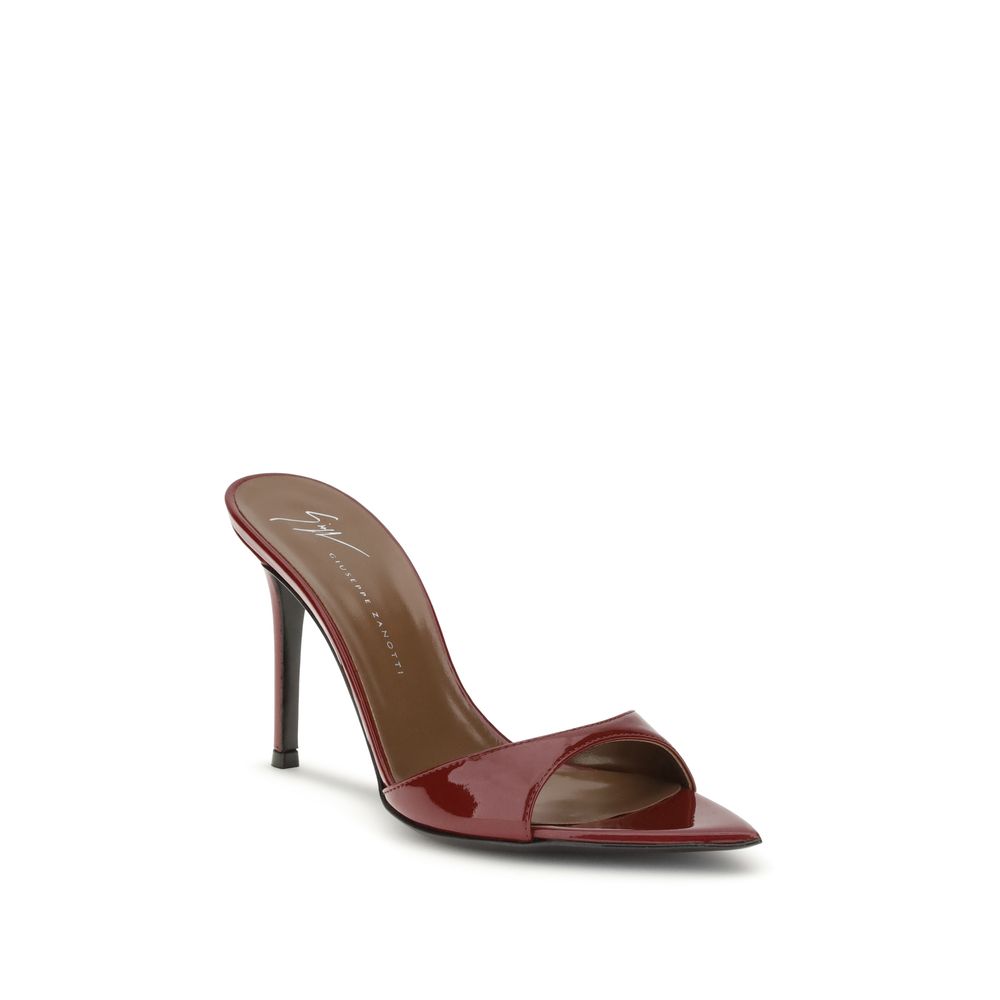 Bordeaux Leather Stiletto Heel Sandals