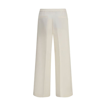 Cream Polyester Casual Pants