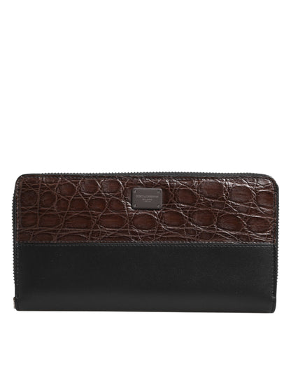 Black Brown Exotic Leather Men Continental Clutch Wallet
