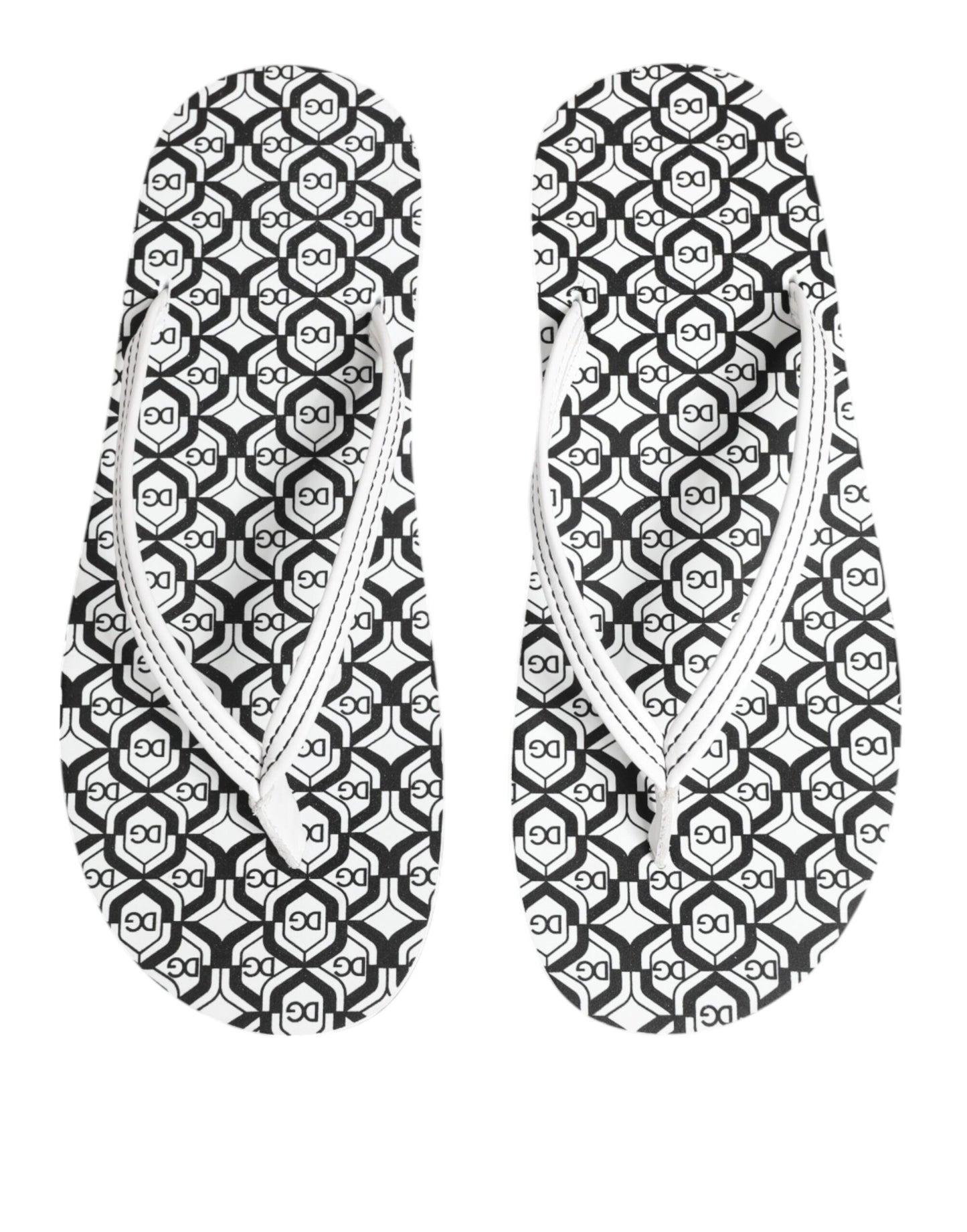Black White Logo Beachwear Flats Slipper Shoes