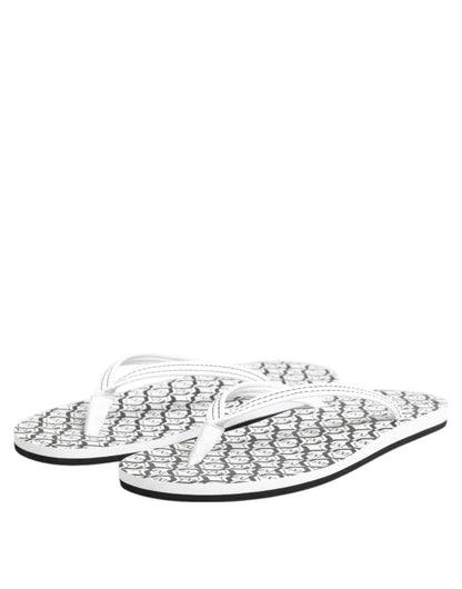 Black White Logo Beachwear Flats Slipper Shoes