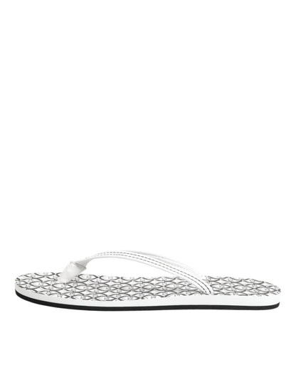 Black White Logo Beachwear Flats Slipper Shoes