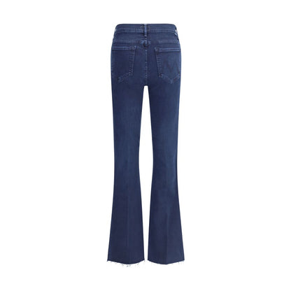 Blue Cotton Cropped Jeans