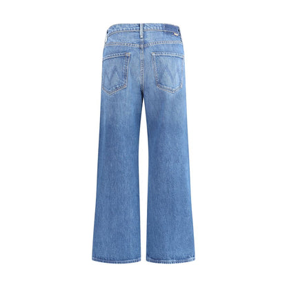Blue Cotton Cropped Jeans
