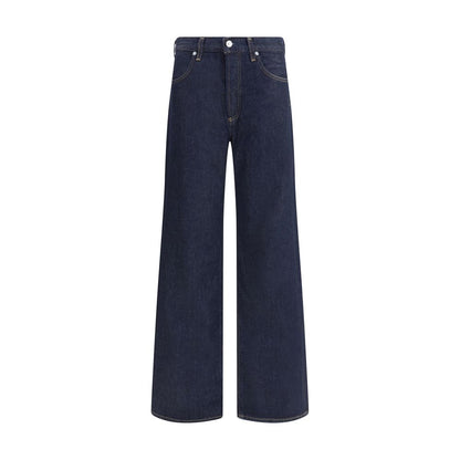 Blue Recycled Cotton Straight-Leg Jeans