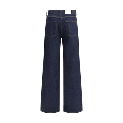 Blue Recycled Cotton Straight-Leg Jeans