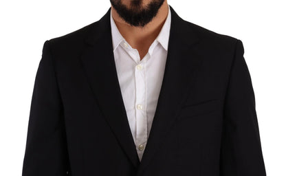 Blue Polyester Single Breasted Formal 2 Piece Suit