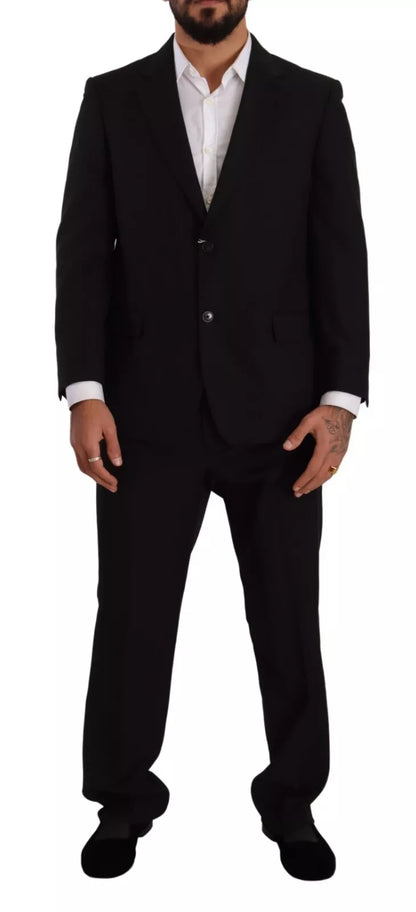 Blue Polyester Single Breasted Formal 2 Piece Suit