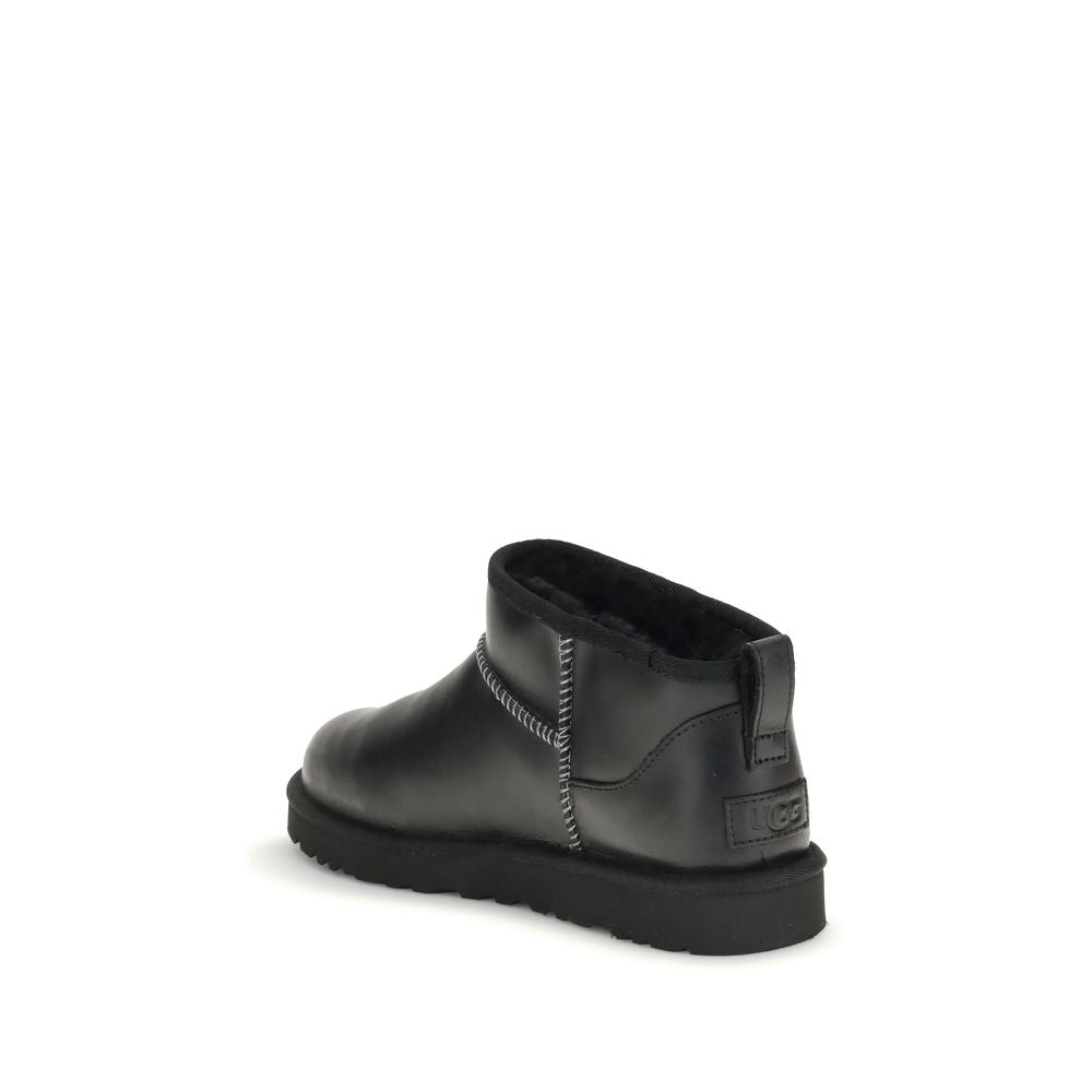 Black Calf Leather Bos Taurus Ankle Boots