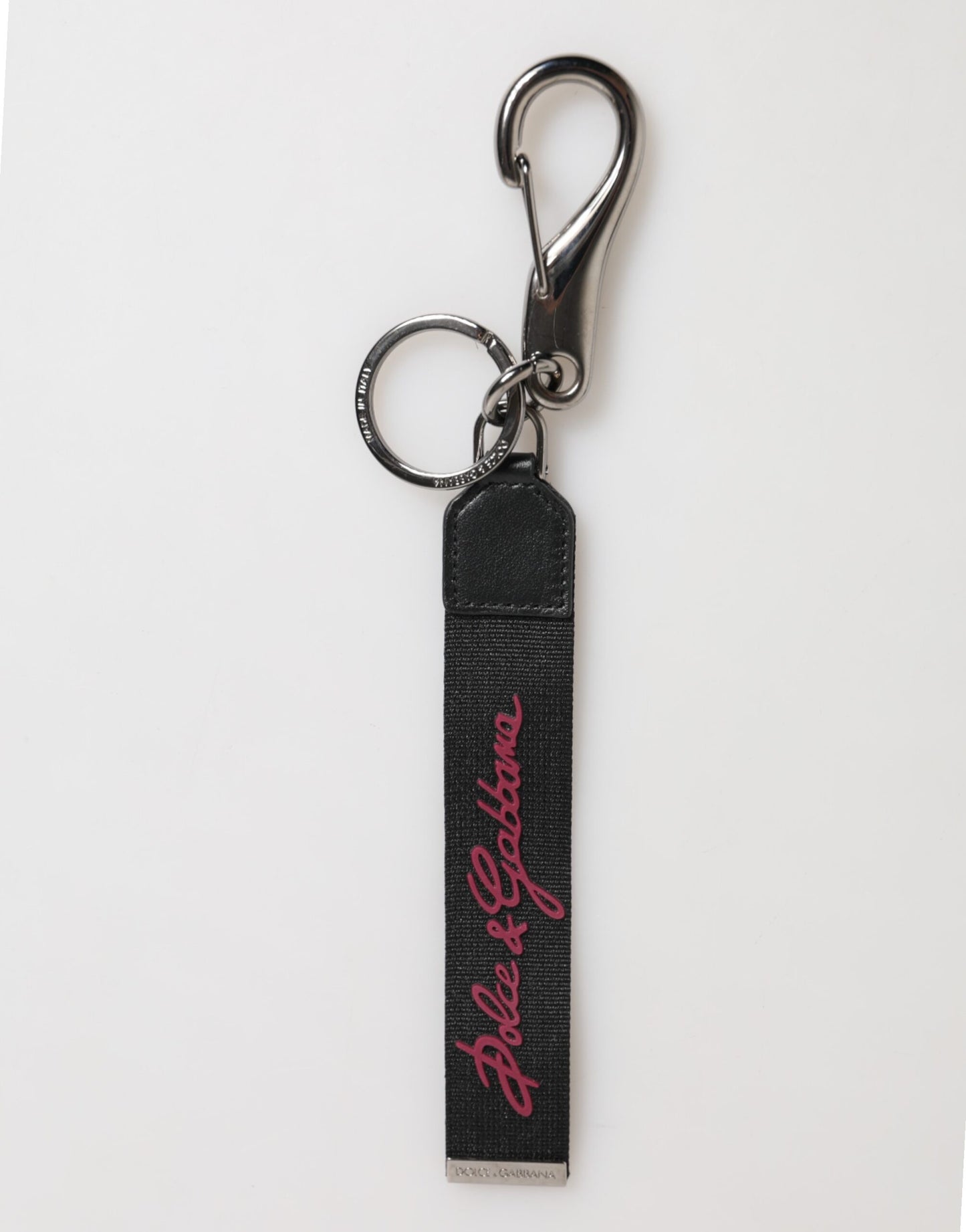 Black Burgundy Polyester DG Logo Men Keychain Keyring