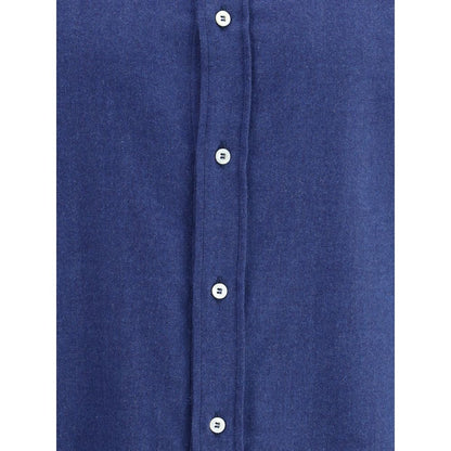 Blue Cotton Dress Shirt