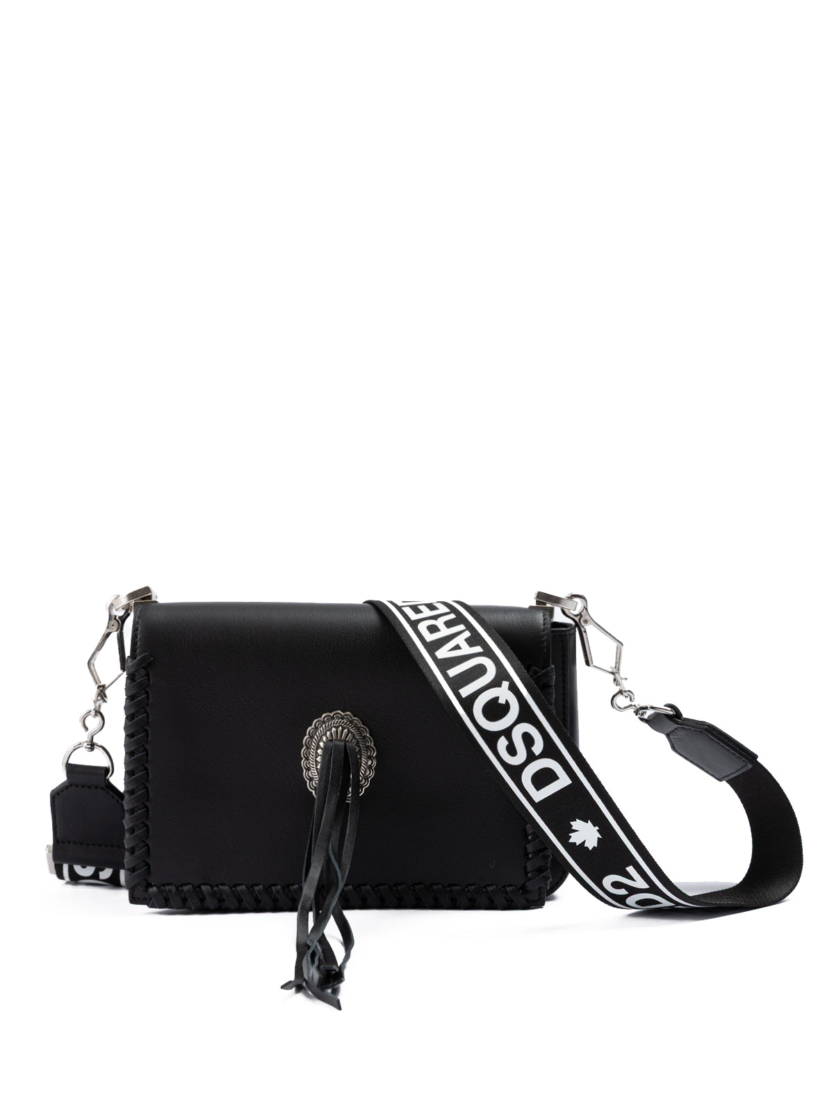 Black Leather Crossbody Bag
