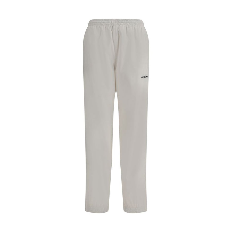 White Polyester Joggers (Workout Pants)