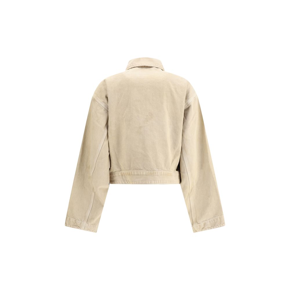 Beige Cotton Denim Jacket