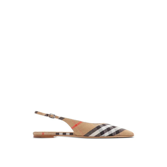 Brown Fabric Ballet Flats