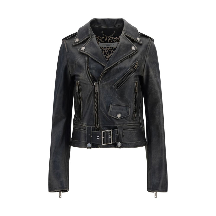 Black Calf Leather Bos Taurus Biker Jacket