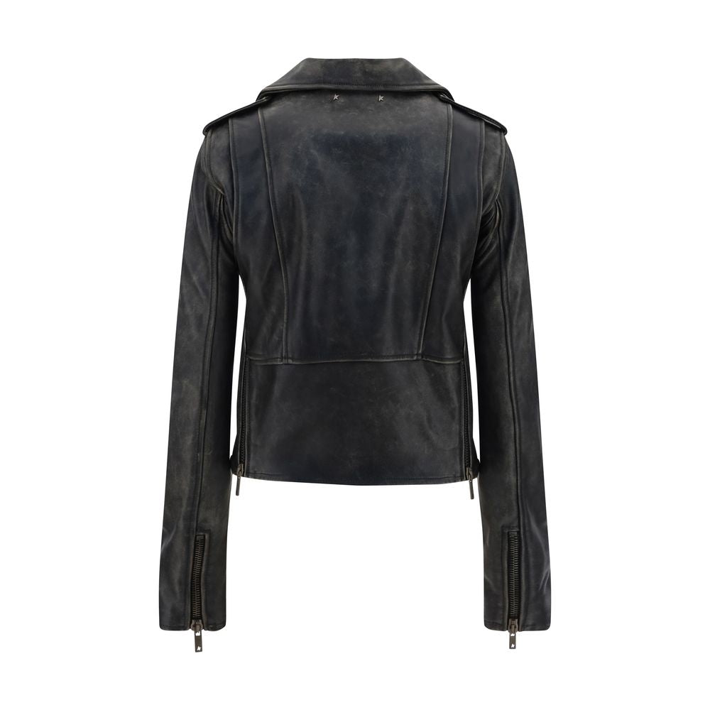 Black Calf Leather Bos Taurus Biker Jacket