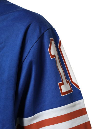 Blue Cotton DG Logo Mesh Jersey T-shirt