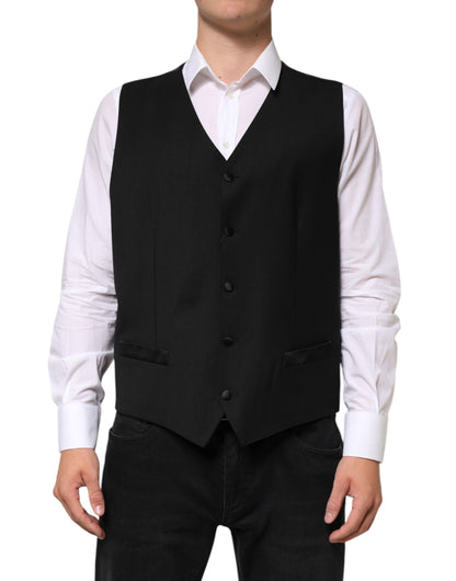 Black Wool Dress Formal Men Waistcoat Vest