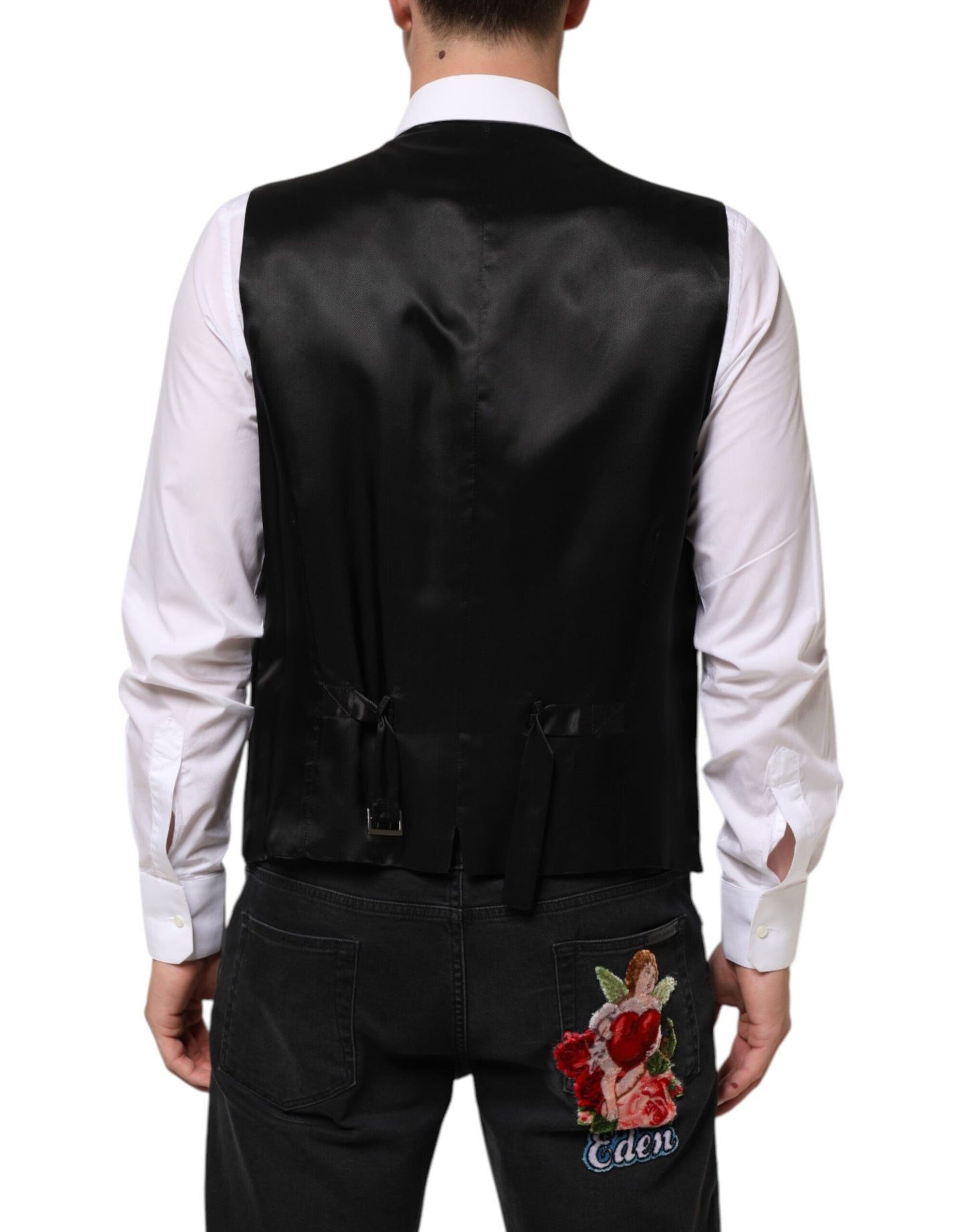 Black Wool Dress Formal Men Waistcoat Vest