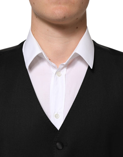 Black Wool Dress Formal Men Waistcoat Vest