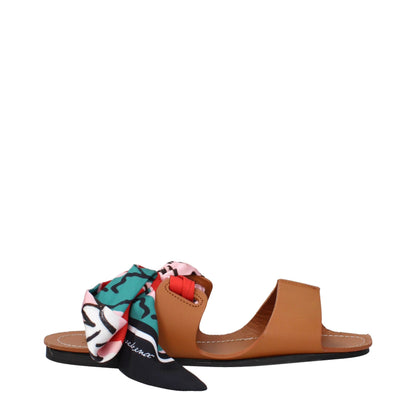 Brown Leather Flat Sandals