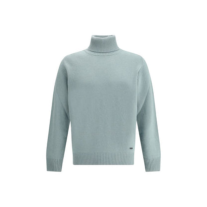 Green Fleece Wool Turtleneck