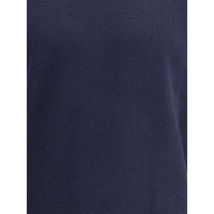 Blue Fleece Wool Turtleneck