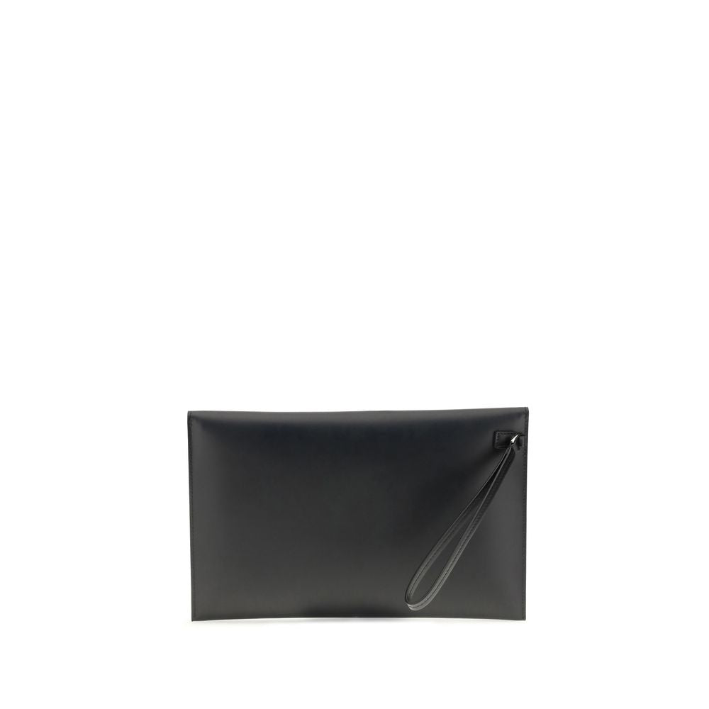 Black Leather Clutch Bag